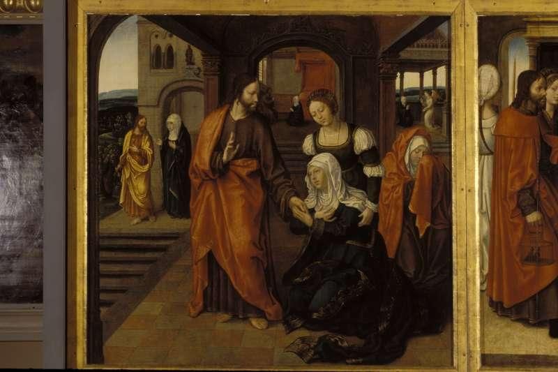LES ADIEUX DU CHRIST A SA MERE (TITRE ACTUEL) ; JESUS CHRIST GUERISSANT UNE FEMME MALADE (TITRE ANCIEN) ; ALLEGORIE RELIGIEUSE (TITRE ANCIEN) #SAINTE CATHERINE PRESENTE LA DONATRICE