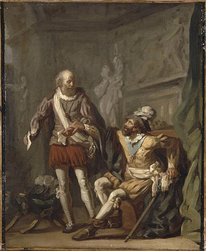 Sully déchirant la promesse de mariage d'Henry IV à Henriette d'Entragues