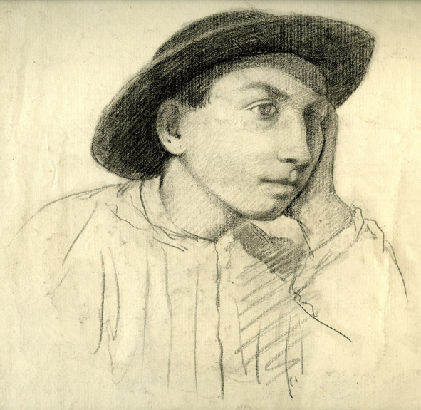PORTRAIT DE JEUNE HOMME AU RECTO ; SCULPTURE D'UN TORSE DE FEMME AU VERSO