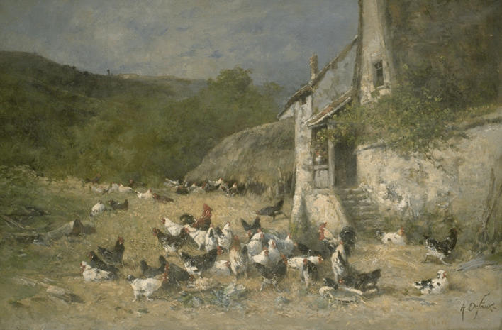 COUR DE FERME ; VUE PRISE A CHATEAU-LANDON