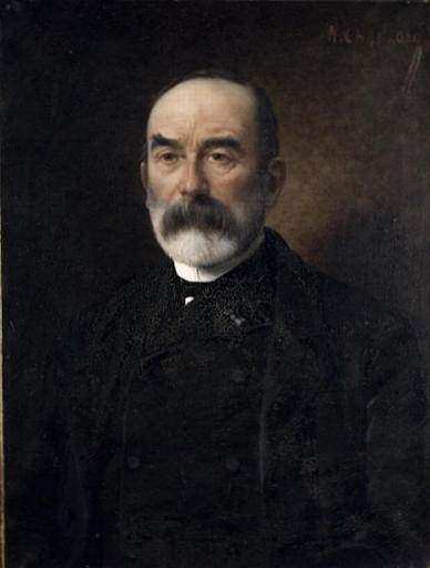 PORTRAIT DE LUCIEN DECOMBE, CONSERVATEUR DU MUSEE ARCHEOLOGIQUE DE RENNES DE 1879 A 1905