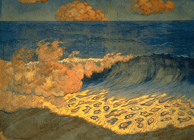 MARINE BLEUE, EFFET DE VAGUES