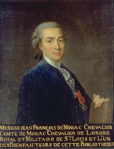 PORTRAIT DE JEAN FRANCOIS DE MINIAC, CHEVALIER DE L'ORDRE DE SAINT-LOUIS, BIENFAITEUR DE LA BIBLIOTHEQUE MUNICIPALE DE RENNES