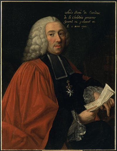 PORTRAIT DE LOUIS RENE DE CARADEUC DE LA CHALOTAIS (1701-?) , PROCUREUR GENERAL AU PARLEMENT DE RENNES