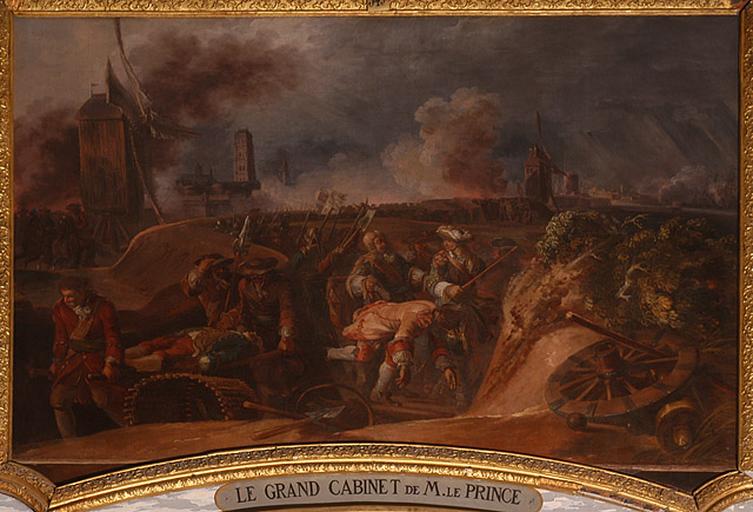 TROIS SUJETS DE COMBATS OU SIEGES DE VILLES APPARTENANT AUX ACTIONS MILITAIRES DU GRAND CONDE