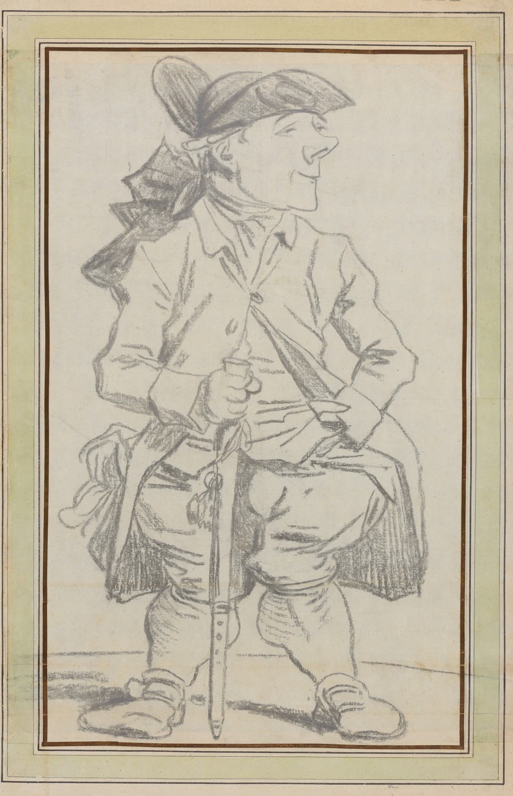 Caricature de gentilhomme à la canne