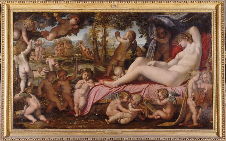 VENUS ENDORMIE AVEC DES AMOURS