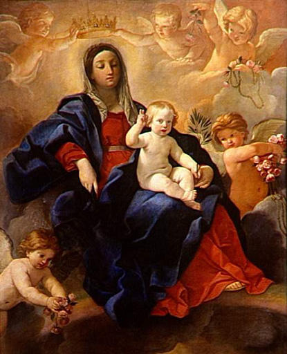 VIERGE A L'ENFANT ENTOUREE D'ANGES