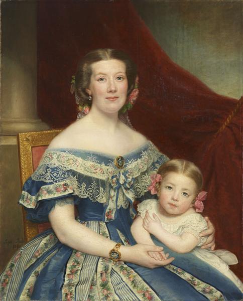 PORTRAIT DE MADAME GERBOIS, NEE PETIT, ET DE SA FILLE