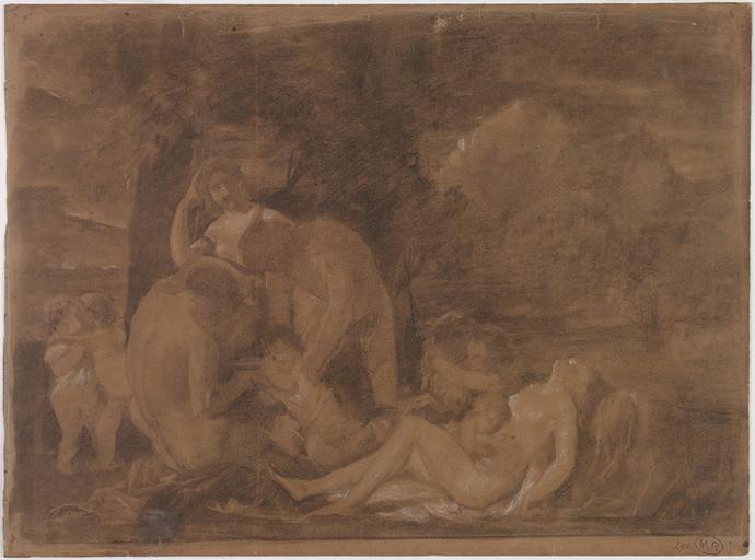 COPIE D'APRES L'ENFANCE DE BACCHUS DE POUSSIN