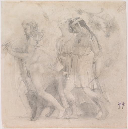 COPIE D'APRES UNE SCENE ANTIQUE, CORTEGE DE SILENE JOUANT DU PIPEAU