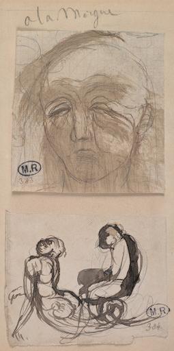 A LA MORGUE ET TRITON ET NEREIDE AU RECTO ; PROFIL D'HOMME AU VERSO