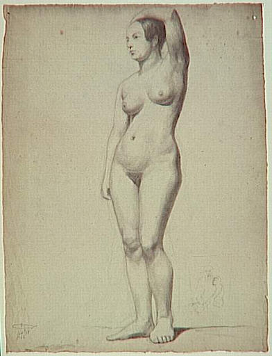 ACADEMIE DE FEMME, REPRISE AU VERSO, DEUX PERSONNAGES, A LA FACE