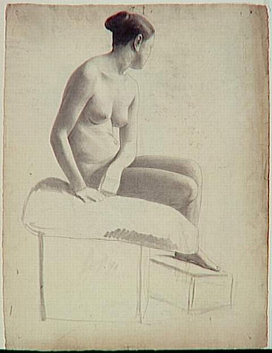 ACADEMIE DE FEMME, AU VERSO TETE D'HOMME