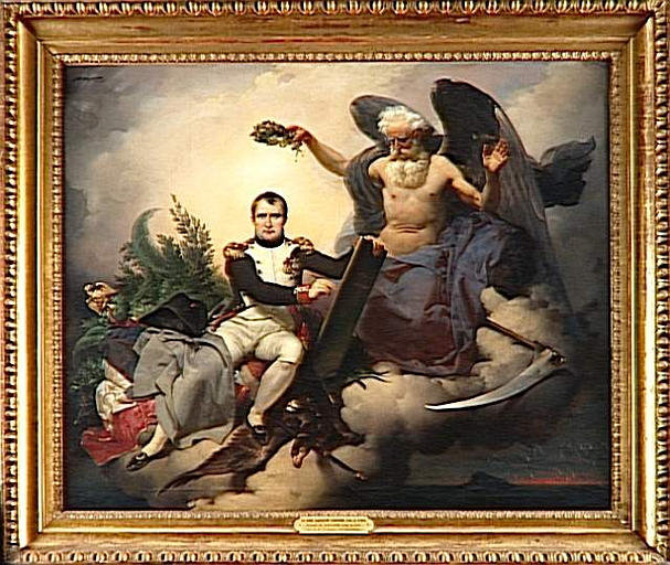 Napoléon, allégorie ; Napoléon Ier couronné par le Temps, écrit le Code Civil (autre titre)