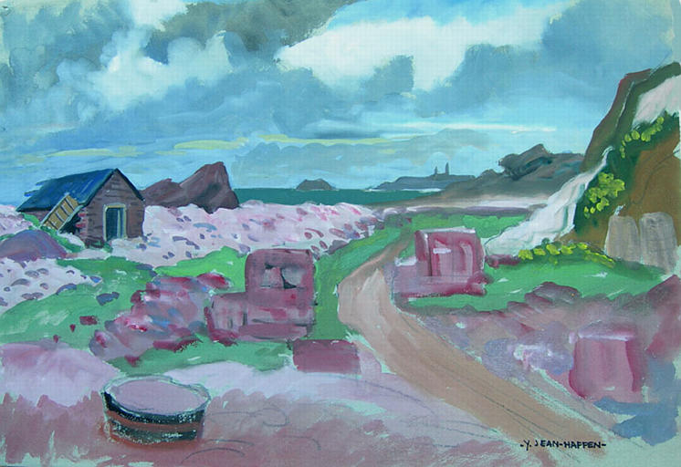 Erquy : carrière de granit sur la plage [titre attribué]