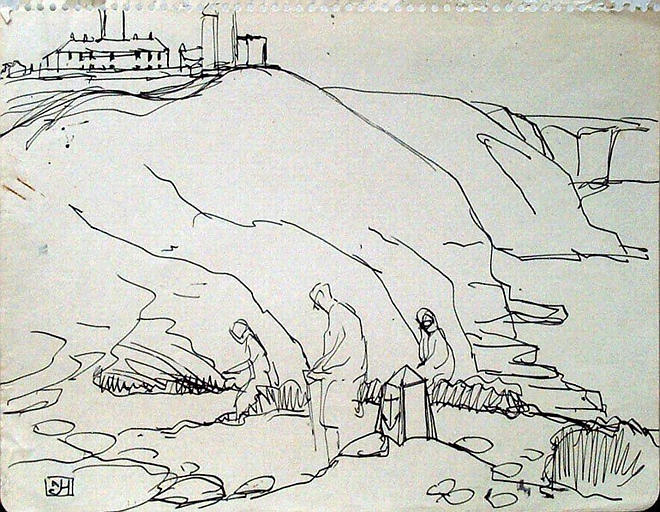 le cap Fréhel : une montagne de granit (esquisse) [titre attribué]