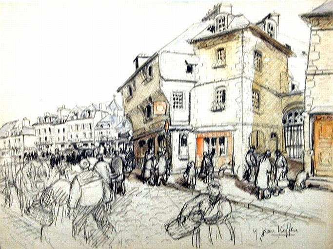 Rue de la Ferronnerie, jour de marché [titre attribué]
