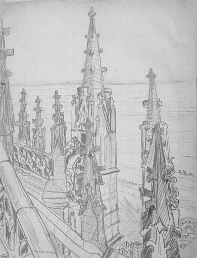 Le Mont Saint Michel : l'escalier de dentelle [titre attribué]