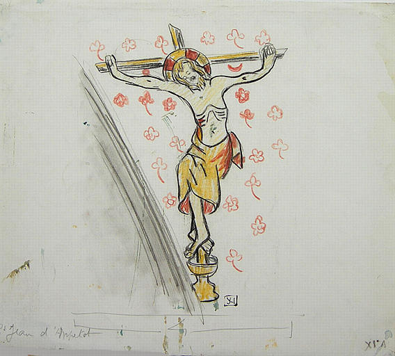 Saint Jean d'Abbetot : fresques, Crucifixion [titre attribué]