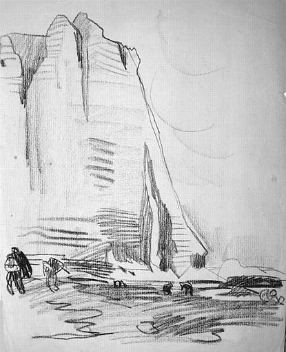 Falaises de calcaire (esquisse) [titre attribué]