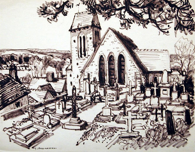 Saint Léger en Yvelines : Eglise et cimetière [titre attribué]