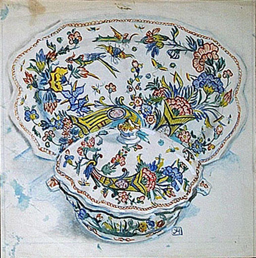 Faïence polychrome de Rouen : copie [titre attribué]