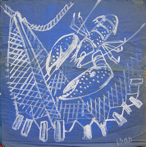 Homard et fantaisie marine (esquisse) [titre attribué]