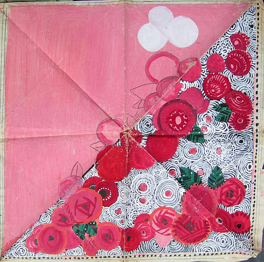 Roses rouges (projet de carré soie) [titre attribué]