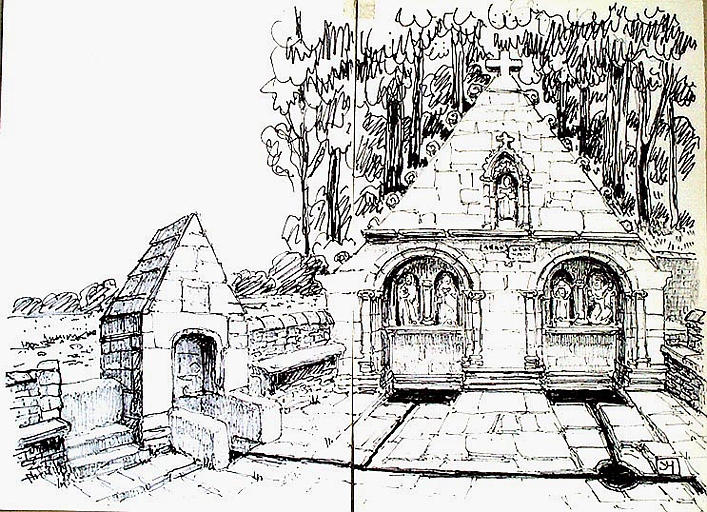 Les trois fontaines à Noyal-Pontivy [titre attribué]