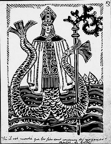 Le prélat aquatique à la crosse de Corail (titre inscrit)