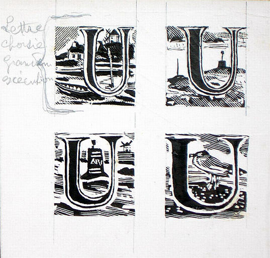 Lettrines : quatre modèles [titre attribué]