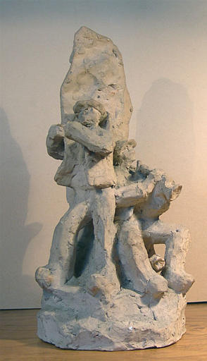 Danseurs bretons au pied d'un menhir [titre attribué]