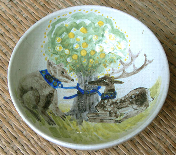 L'ours et le cerf sous un pommier [titre attribué]