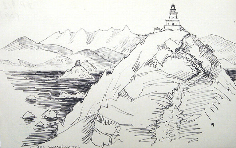 Récifs des îles Sanguinaires (croquis) [titre attribué]