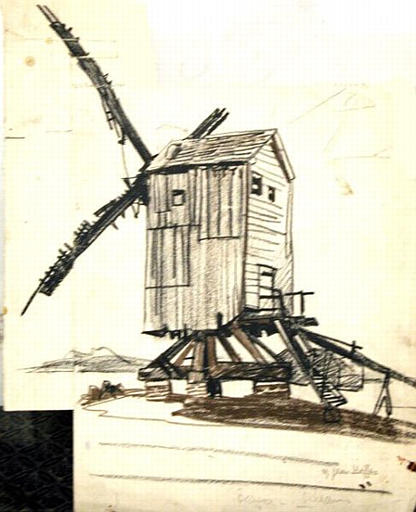Moulin près d'Orléans (esquisse) [titre attribué]
