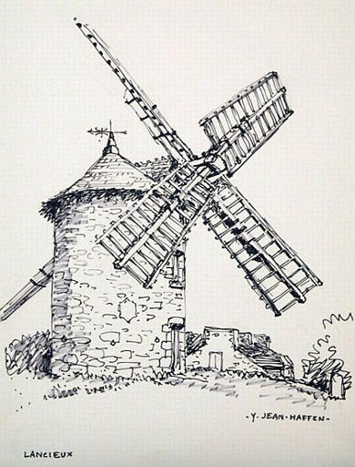 Lancieux : moulin vu de côté [titre attribué]