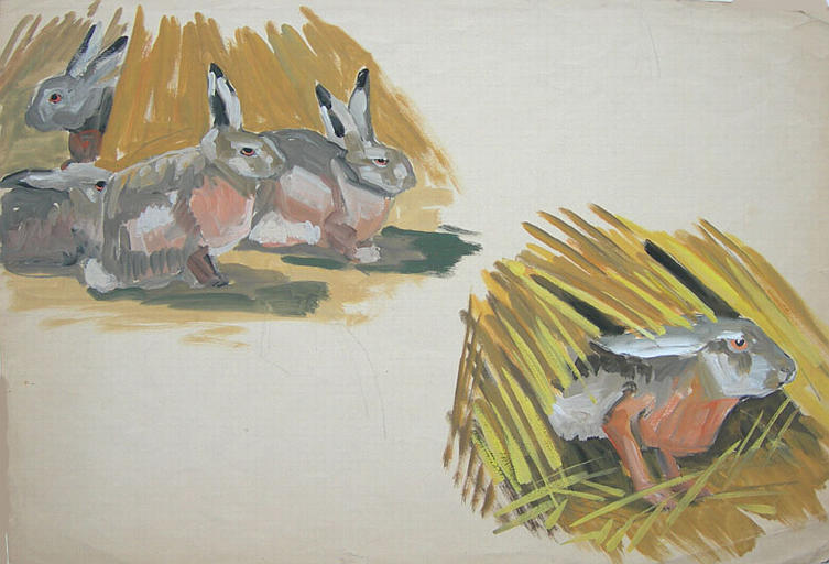 Lapins sous la paille (étude) [titre attribué]