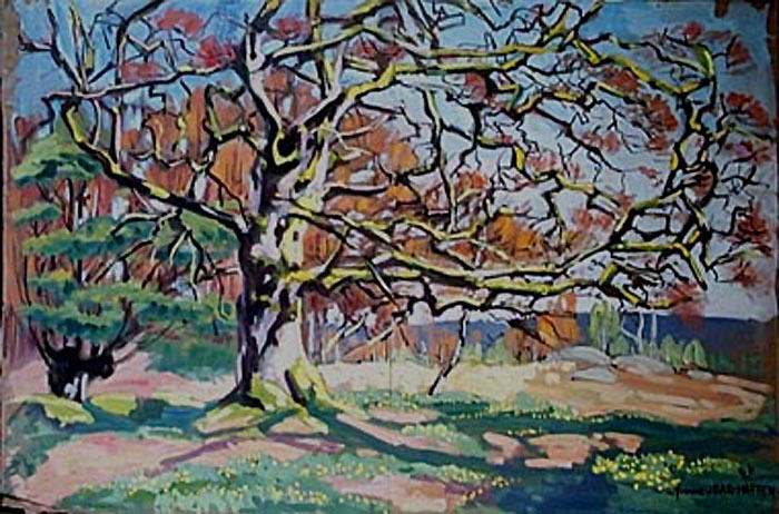 Fleurs d'or au pied du chêne [titre attribué]