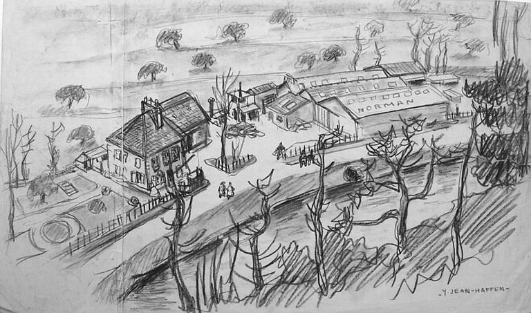 L'usine de paniers en bois déroulé Norman à la Courbure [titre attribué]