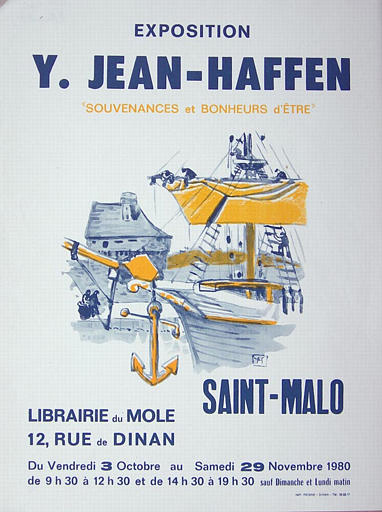 ST MALO ; Librairie du Mole ; Souvenance et bonheurs d'être ; Du 3 octobre au 29 novembre 1980. (exposition Yvonne Jean-Haffen) [titre attribué]