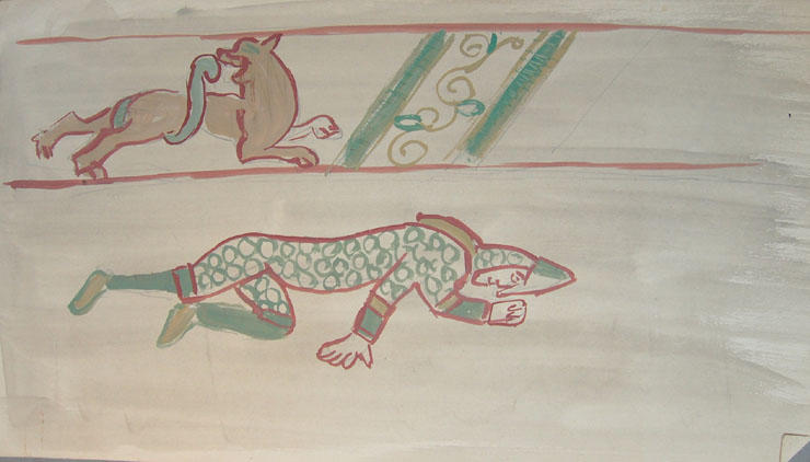 Motifs de la tapisserie dite de la Reine Mathilde [titre attribué]