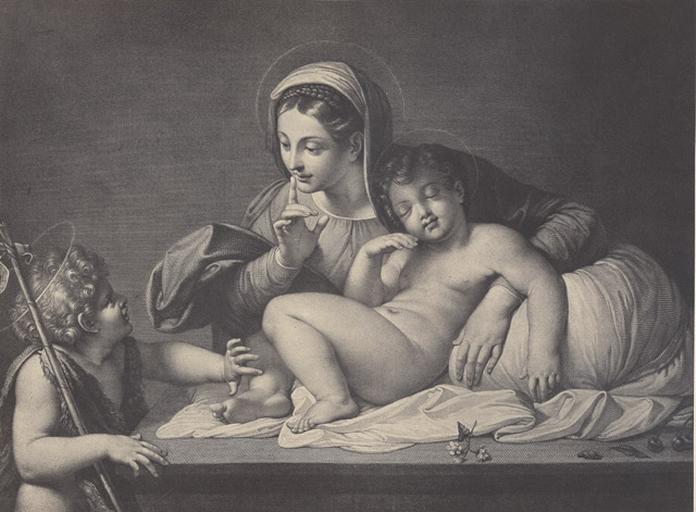 Reproduction de La Vierge au silence de Carrache (Musée du Louvre)
