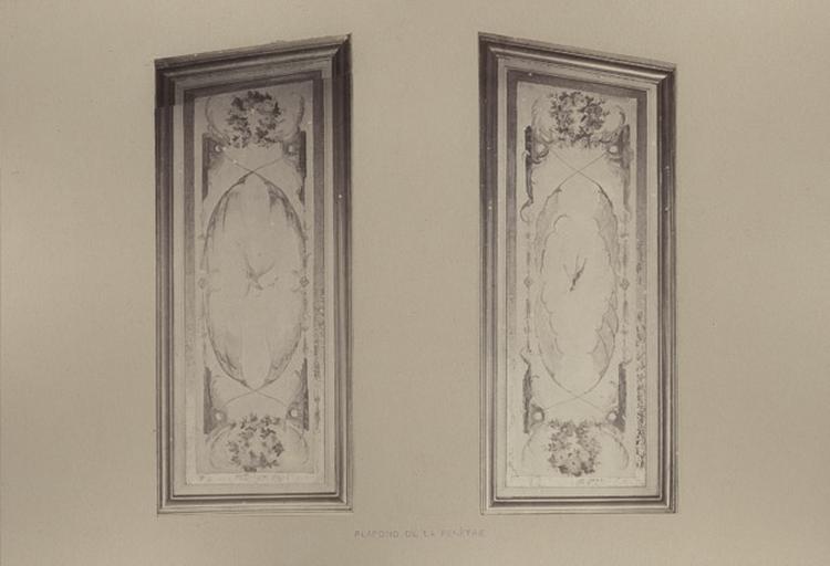 Fragments du cabinet des Singes. Plafond de la fenêtre