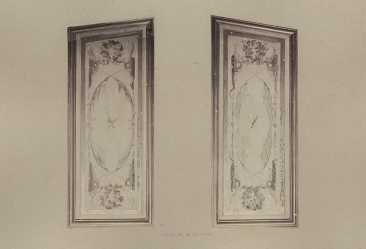 Fragments du cabinet des Singes (plafond de la fenêtre)
