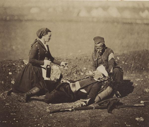 Wounded Zouave (au crayon sur le montage), Feb.y 29 th 1856