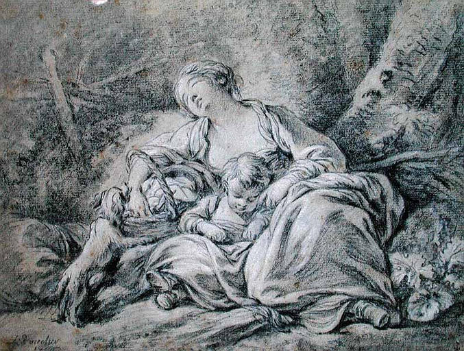 Jeune mère au repos