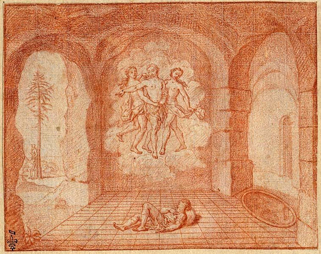 EPISODE DES AMOURS PASTORALES DE DAPHNIS ET CHLOE : SONGE DE DAPHNIS, APPARITION DES TROIS NYMPHES