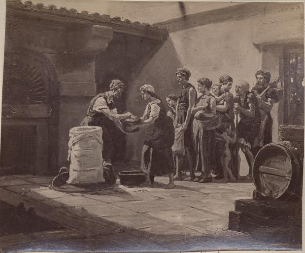 P. Courier. Il mesure lui-même au rouleau très ras les rations de ses domestiques. (D'après Théophraste)