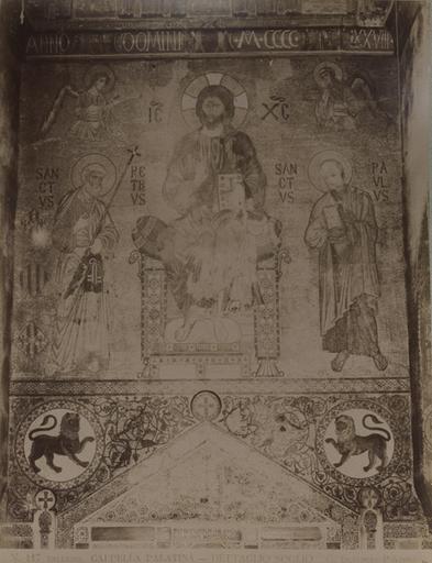 N. 117. Palermo. Cappella Palatina. Dettaglio soglio